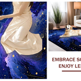 Ultra Soft Area Rug, Non Slip, Stain Resistant, Washable Area Rugs for Living Room, Bedroom, Whimsical Cosmic Fantasy Visual Theme(Blue)