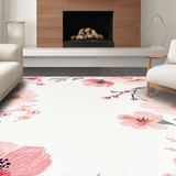 Ultra Soft Area Rug, Non Slip, Stain Resistant, Washable Area Rugs for Living Room, Bedroom, Serene Elegant Minimalist Touch(Ivory)