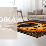Ultra Soft Area Rug, Non Slip, Stain Resistant, Washable Area Rugs for Living Room, Bedroom, Chic Dark Floral Accent Piece(Black)