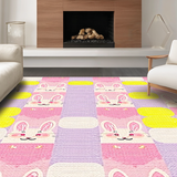 Ultra Soft Area Rug, Non Slip, Stain Resistant, Washable Area Rugs for Living Room, Bedroom, Whimsical Bunny Spring Aesthetic(Pink)
