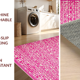 Ultra Soft Area Rug, Non Slip, Stain Resistant, Washable Area Rugs for Living Room, Bedroom, Charming Pink Floral Motif(Pink)