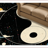 Ultra Soft Area Rug, Non Slip, Stain Resistant, Washable Area Rugs for Living Room, Bedroom, Trippy Multi-Colored Circular Aesthetic(Black)