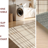 Ultra Soft Area Rug, Non Slip, Stain Resistant, Washable Area Rugs for Living Room, Bedroom, Organic Simple Patterned Texture(Beige)