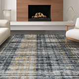 Ultra Soft Area Rug, Non Slip, Stain Resistant, Washable Area Rugs for Living Room, Bedroom, Boho Black & White Stripe Area Rug(Gray)