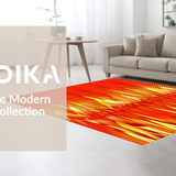 Ultra Soft Area Rug, Non Slip, Stain Resistant, Washable Area Rugs for Living Room, Bedroom, Lively Lava Flow Visual Experience(Orange)