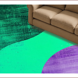 Ultra Soft Area Rug, Non Slip, Stain Resistant, Washable Area Rugs for Living Room, Bedroom, Modern Abstract Green-Purple Living Room Velvet Rug(Green)