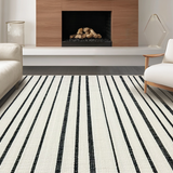 Kitchen Tassel Black White Striped Braided Farmhouse Decor(Beige)