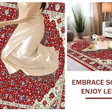 Ultra Soft Area Rug, Non Slip, Stain Resistant, Washable Area Rugs for Living Room, Bedroom, Vibrant Abstract Artful Composition(Red)