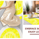 Ultra Soft Area Rug, Non Slip, Stain Resistant, Washable Area Rugs for Living Room, Bedroom, Lively Round Graphic Design(Yellow)