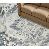 Ultra Soft Area Rug, Non Slip, Stain Resistant, Washable Area Rugs for Living Room, Bedroom, Elegant Geometric Earth Tones(Gray)