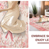 Ultra Soft Area Rug, Non Slip, Stain Resistant, Washable Area Rugs for Living Room, Bedroom, Elegant Rustic Flower Accents(Pink)