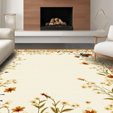 Ultra Soft Area Rug, Non Slip, Stain Resistant, Washable Area Rugs for Living Room, Bedroom, Rustic Geometric Insect Patterns(Beige)