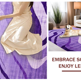 Ultra Soft Area Rug, Non Slip, Stain Resistant, Washable Area Rugs for Living Room, Bedroom, Lively Modern Swirl Pattern(Purple)