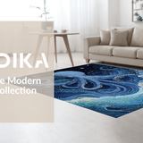 Ultra Soft Area Rug, Non Slip, Stain Resistant, Washable Area Rugs for Living Room, Bedroom, Nautical Theme Art Rug - Sea Monster Graphic Indoor Carpet(Blue)