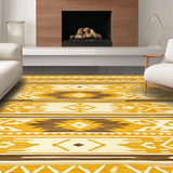 Ultra Soft Area Rug, Non Slip, Stain Resistant, Washable Area Rugs for Living Room, Bedroom, Warm Earth Tones with Tribal Flair(Yellow)