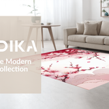 Ultra Soft Area Rug, Non Slip, Stain Resistant, Washable Area Rugs for Living Room, Bedroom, Chic Pink Ombre Floral Arrangement(Pink)