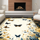 Ultra Soft Area Rug, Non Slip, Stain Resistant, Washable Area Rugs for Living Room, Bedroom, Rustic Earthy Bug Decor(Gold)