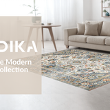 Ultra Soft Area Rug, Non Slip, Stain Resistant, Washable Area Rugs for Living Room, Bedroom, Traditional Vintage Damask Pattern(Gray)