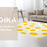 Ultra Soft Area Rug, Non Slip, Stain Resistant, Washable Area Rugs for Living Room, Bedroom, Vibrant Whimsical Abstract Design(Yellow)