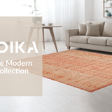 Ultra Soft Area Rug, Non Slip, Stain Resistant, Washable Area Rugs for Living Room, Bedroom, Elegant Soft Textured Tasseled Design(Orange)