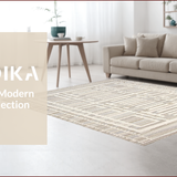Ultra Soft Area Rug, Non Slip, Stain Resistant, Washable Area Rugs for Living Room, Bedroom, Elegant Neutral Tiled Composition(Gray)