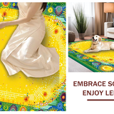 Ultra Soft Area Rug, Non Slip, Stain Resistant, Washable Area Rugs for Living Room, Bedroom, Vibrant Abstract Sunshine Motif(Yellow)