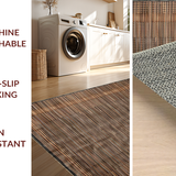 Ultra Soft Area Rug, Non Slip, Stain Resistant, Washable Area Rugs for Living Room, Bedroom, Artisan Inspired Textured Floor Covering(Brown)