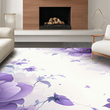 Ultra Soft Area Rug, Non Slip, Stain Resistant, Washable Area Rugs for Living Room, Bedroom, Chic Lilac Floral Arrangement(Purple)