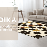 Ultra Soft Area Rug, Non Slip, Stain Resistant, Washable Area Rugs for Living Room, Bedroom, Sophisticated Neutral Plaid Motif(Brown)