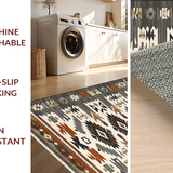 Ultra Soft Area Rug, Non Slip, Stain Resistant, Washable Area Rugs for Living Room, Bedroom, Tribal Earthy Color Fusion(Brown)