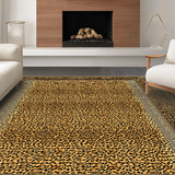 Ultra Soft Area Rug, Non Slip, Stain Resistant, Washable Area Rugs for Living Room, Bedroom, Trendy Urban Safari Inspired Look(Orange)