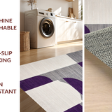 Ultra Soft Area Rug, Non Slip, Stain Resistant, Washable Area Rugs for Living Room, Bedroom, Trendy Lattice Patterned Aesthetic(Purple)
