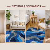 Dynamic Geometric Blue Tones(Blue)