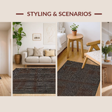 Ultra Soft Area Rug, Non Slip, Stain Resistant, Washable Area Rugs for Living Room, Bedroom, Artful Fluffy Patterned Decor(Brown)