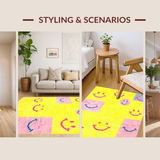 Ultra Soft Area Rug, Non Slip, Stain Resistant, Washable Area Rugs for Living Room, Bedroom, Charming Cartoon-Inspired Decor(Yellow)
