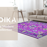 Ultra Soft Area Rug, Non Slip, Stain Resistant, Washable Area Rugs for Living Room, Bedroom, Serene Abstract Botanical Design(Purple)