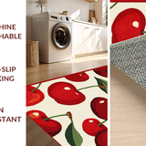 Ultra Soft Area Rug, Non Slip, Stain Resistant, Washable Area Rugs for Living Room, Bedroom, Quirky Cute Fruit-Inspired Decor(Red)