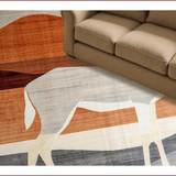 Ultra Soft Area Rug, Non Slip, Stain Resistant, Washable Area Rugs for Living Room, Bedroom, Contemporary Safari Animal Motif(Beige)