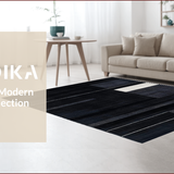 Ultra Soft Area Rug, Non Slip, Stain Resistant, Washable Area Rugs for Living Room, Bedroom, Stylish Geometric Minimalist Aesthetic(Black)