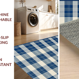 Ultra Soft Area Rug, Non Slip, Stain Resistant, Washable Area Rugs for Living Room, Bedroom, Contemporary Gray Medallion Influence(Blue)