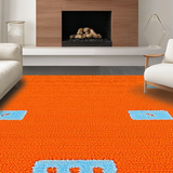 Ultra Soft Area Rug, Non Slip, Stain Resistant, Washable Area Rugs for Living Room, Bedroom, Abstract Modern Geometric Aesthetic(Orange)