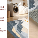 Ultra Soft Area Rug, Non Slip, Stain Resistant, Washable Area Rugs for Living Room, Bedroom, Stylish Circular Minimalist Aesthetic(Gold)