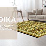 Ultra Soft Area Rug, Non Slip, Stain Resistant, Washable Area Rugs for Living Room, Bedroom, Modern Cheerful Patterned Welcome(Gold)
