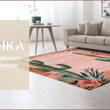 Ultra Soft Area Rug, Non Slip, Stain Resistant, Washable Area Rugs for Living Room, Bedroom, Rustic Southwest Floral Delight(Pink)