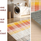 Ultra Soft Area Rug, Non Slip, Stain Resistant, Washable Area Rugs for Living Room, Bedroom, Elegant Soft Pastel Tangle Motif(Yellow)