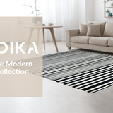 Ultra Soft Area Rug, Non Slip, Stain Resistant, Washable Area Rugs for Living Room, Bedroom, Contemporary Reversible Doormat:  Black & White Striped Carpet(Black)
