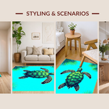 Fresh Tropical Vibes Floor Covering(Blue)