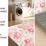 Ultra Soft Area Rug, Non Slip, Stain Resistant, Washable Area Rugs for Living Room, Bedroom, Whimsical Light Pink Floral Fantasy(Pink)