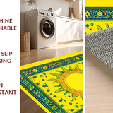 Ultra Soft Area Rug, Non Slip, Stain Resistant, Washable Area Rugs for Living Room, Bedroom, Charming Retro Sunbeam Artwork(Yellow)
