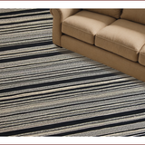Ultra Soft Area Rug, Non Slip, Stain Resistant, Washable Area Rugs for Living Room, Bedroom, Chic Linear Patterned Art Piece(Black)